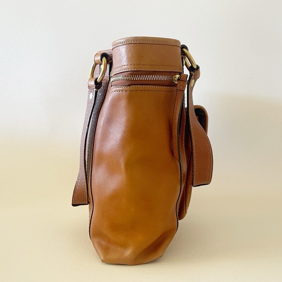 Coach Gigi Tote Bag Vintage Leather Turn Lock Carryall Casual Classic Tan F12888 - Picture 3 of 16